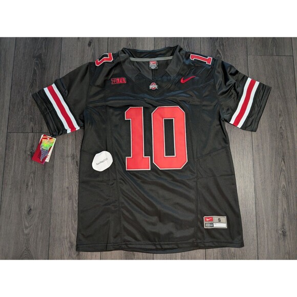 Julian Sayin #10 Ohio Buckeyes 🏈 Stitched Jersey BLACKOUT Men's Small - Picture 1 of 3